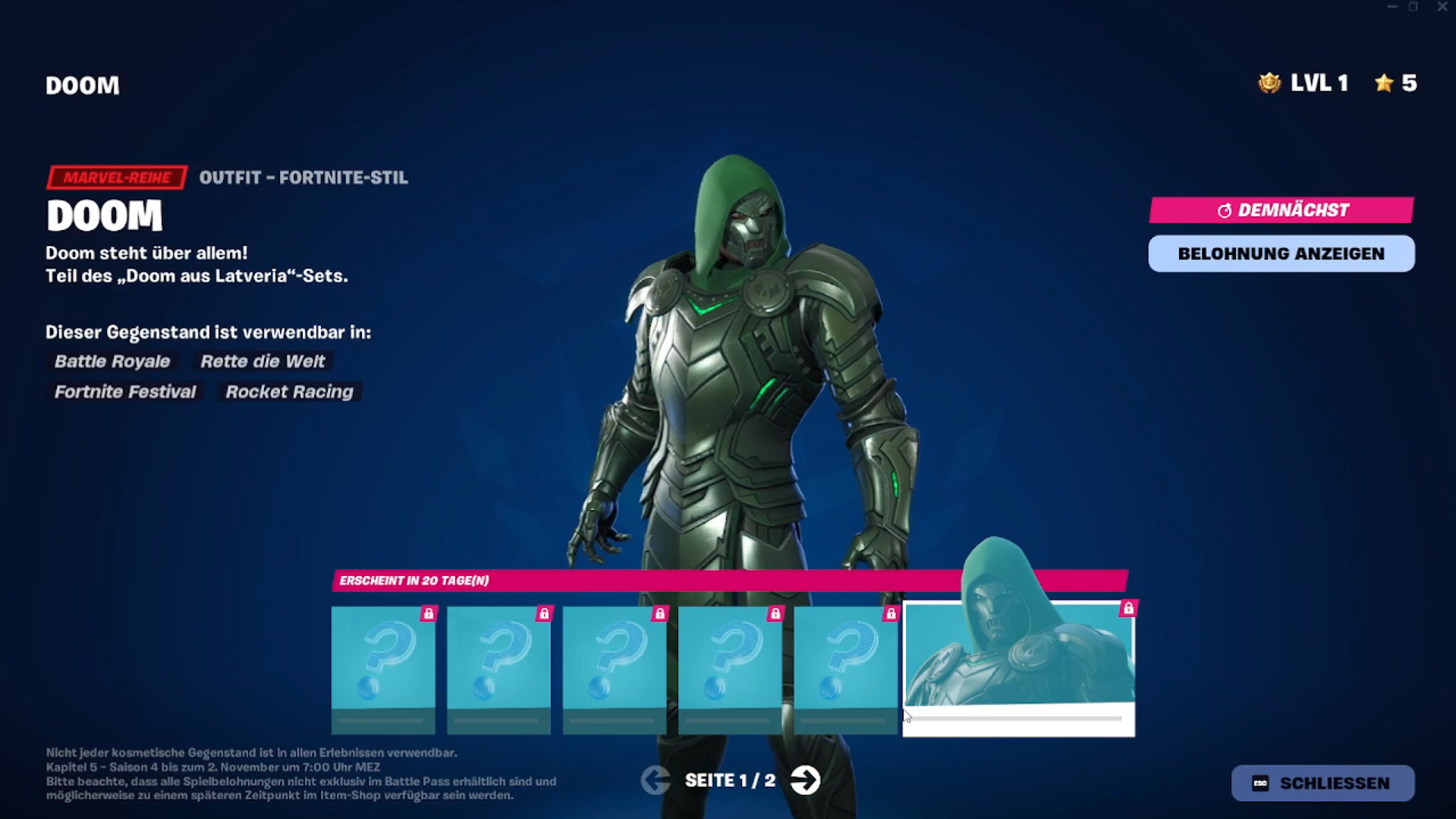 Wie bekommt man den Doctor Doom Skin in Fortnite?